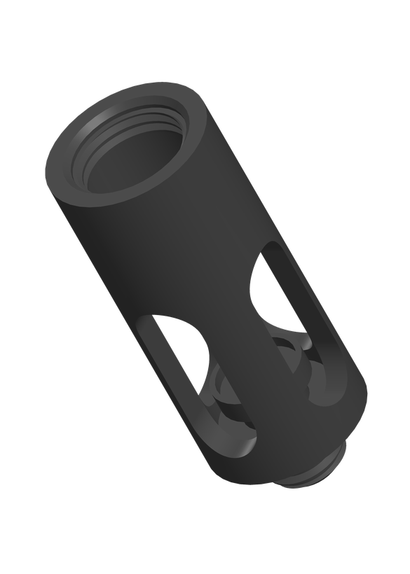 3D CAD render of the Scaffold Well showing threaded top and lumen cutouts