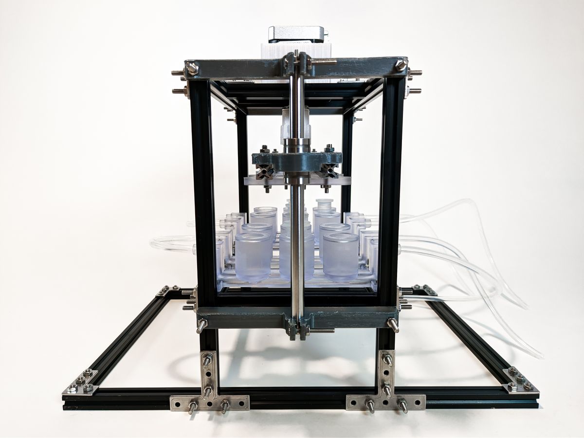 Front-side view of the full assembly