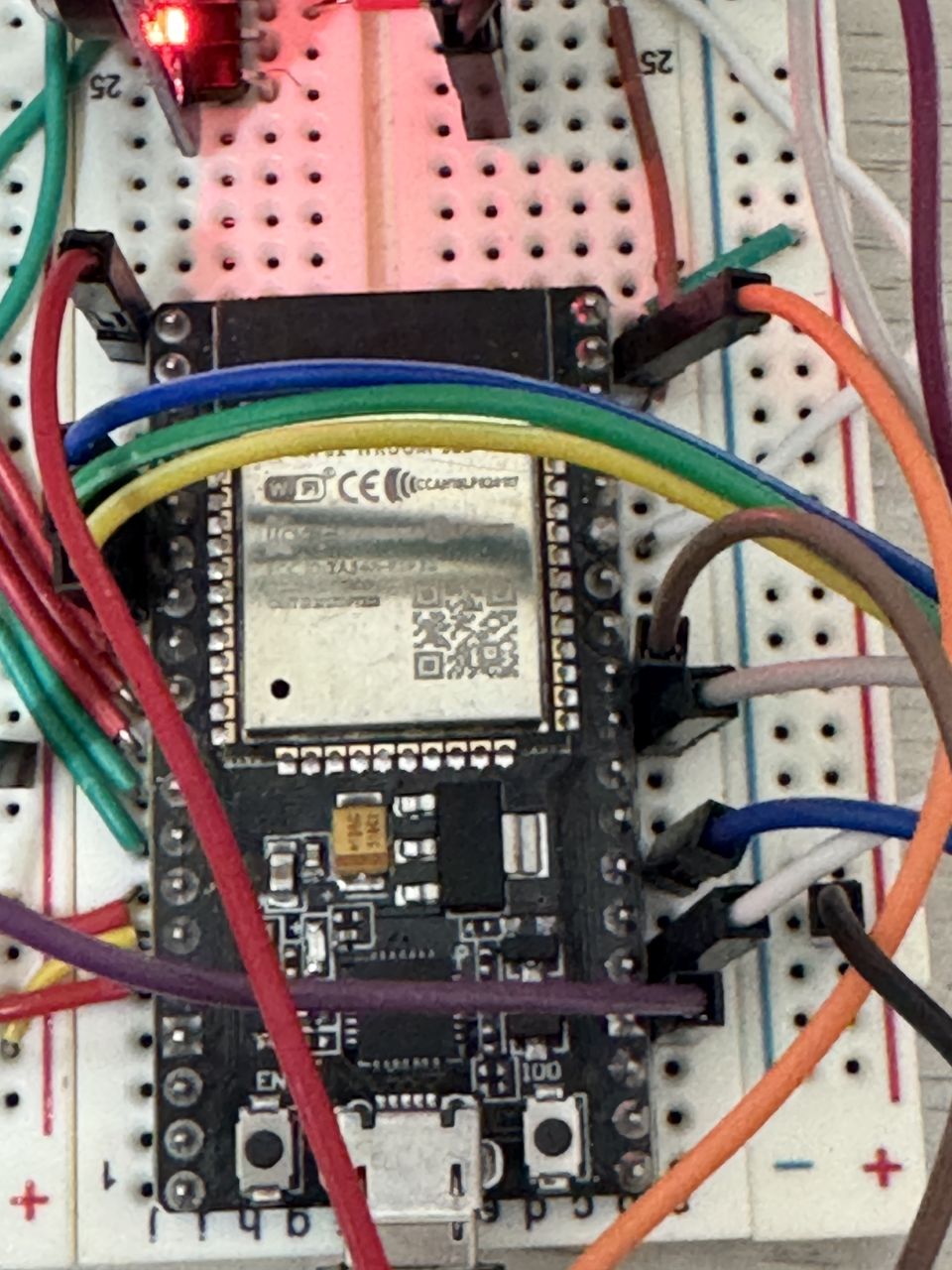 The processor on a breadboard, first wiring