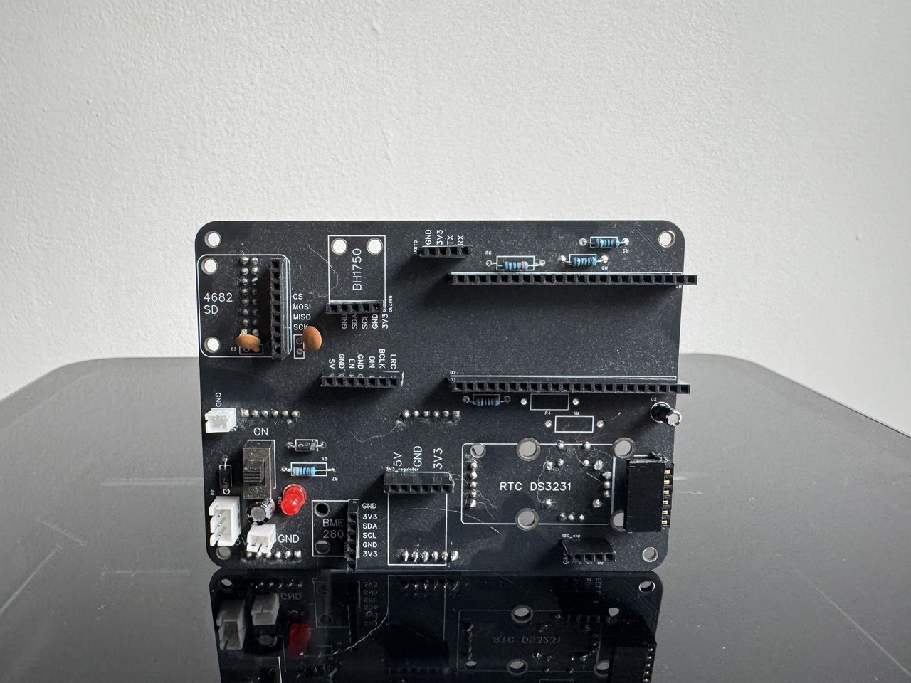 The first custom main PCB, populated