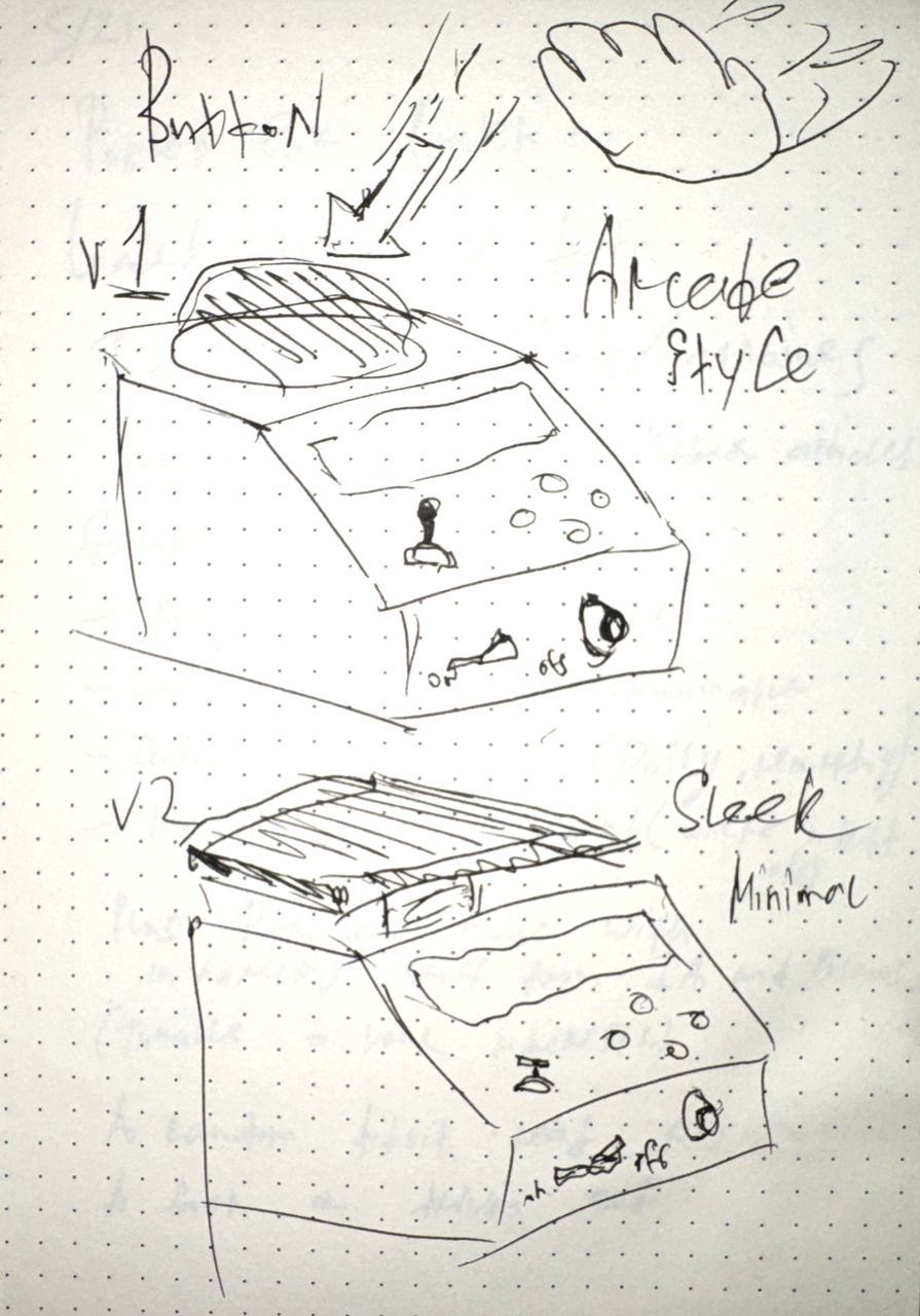 Two directions. V1 arcade against V2 sleek minimal