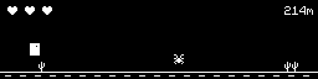 Wild Runner on CinderClock, the player mid-jump over a cactus with a spider ahead and a distance counter of 214 metres